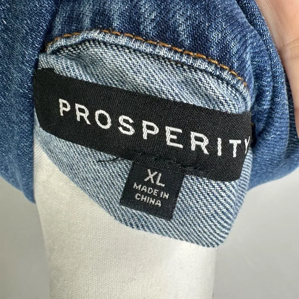 Prosperity Distressed Blue Denim Jacket Size XL - Picture 8 of 10